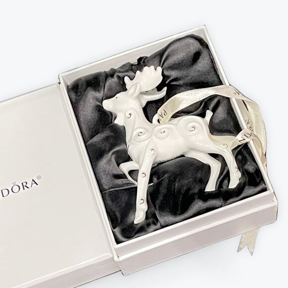 Pandora 2017 Limited Edition Porcelain Reindeer Ornament - Picture 2 of 14